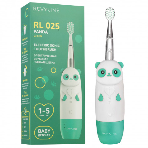 Электрическая звуковая зубная щетка Revyline RL 025 Panda, зеленая