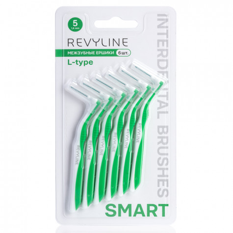 Ершики межзубные Revyline Smart L-type, размер 5 (1,60  мм) зеленые, 6 шт.